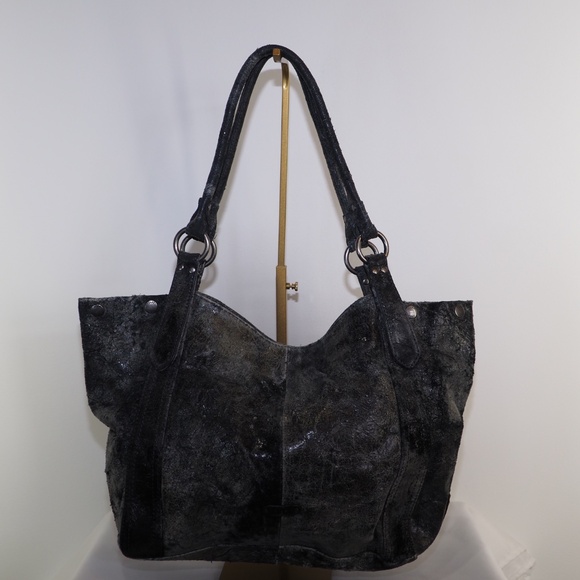 RARE Frye Deborah Studded Slate Gray Leather Bag + Matching Zip Wallet - Picture 14 of 15